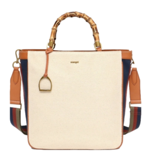 NWOT Margot Lenox Colorblock Magazine Bamboo Top Handle Tote Shoulder Bag